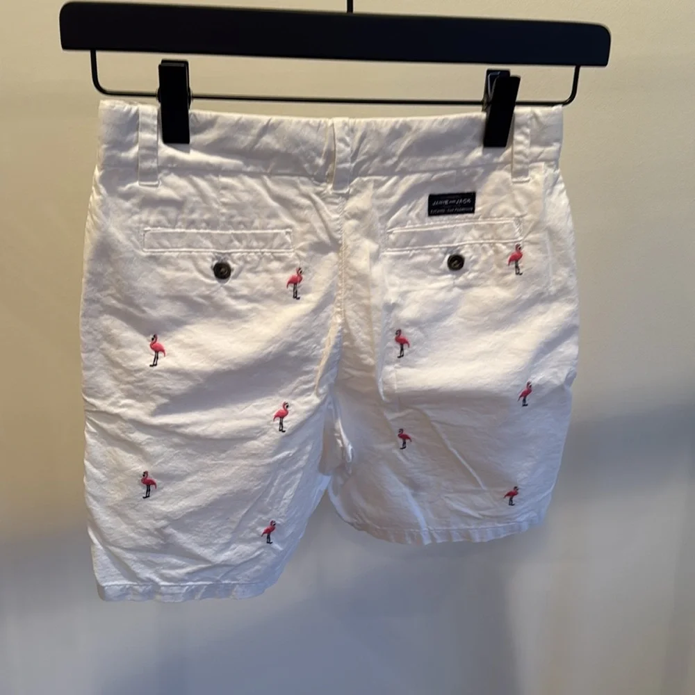 Janie and Jack boys size 8 white pink flamingo shorts - Picture 2 of 2